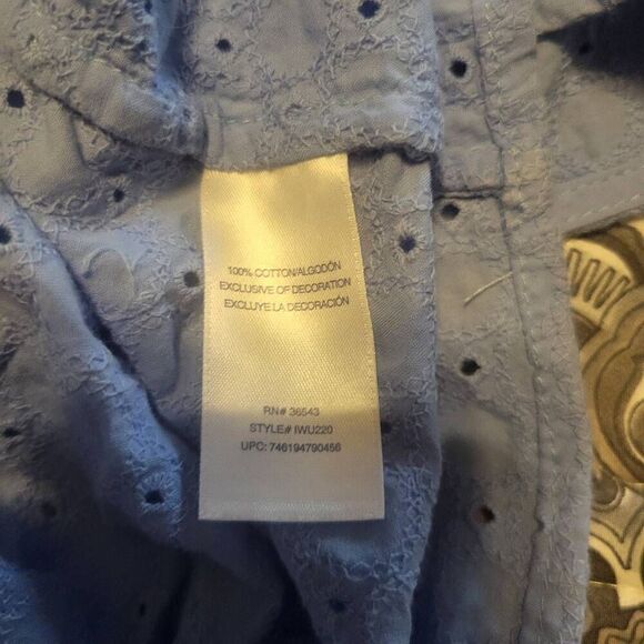 Izod Blue Split Neck Tank Top Women's Size Large - Picture 5 of 6